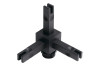 CADRO Узловое соединение с рег. опорой, 3х-стороннее, черный матовый (31553)