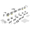 9242713 КОМПЛЕКТ ФУРНИТУРЫ TOPLINE L ДЛЯ 3 ДВЕРЕЙ,ТОЛЩИНА ДВЕРИ 18-30 ММ,50КГ
