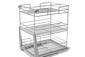 Cargo mini 300мм 3-х ярус. с доводчиком, донное крепл. 255х505х455 хром, LS3/300D/D