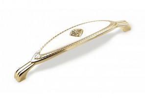 Ручка - скоба FS 138 128 Золото глянец/белый (ТЗ) (30шт)