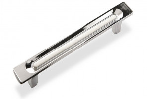 Ручка - скоба FS 158 128 Хром глянец/белый (ТЗ) (30шт)