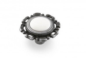 Ручка - грибок FB 033 000 Старое олово/белый (ТЗ) (100 шт.)