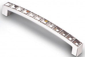 Ручка-скоба с кристаллами, 128 мм, хром CRL02-128, KERRON