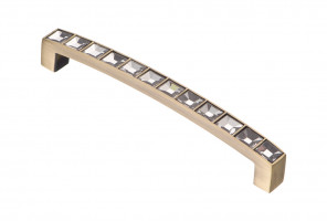 Ручка-скоба с кристаллами, 128 мм, бронза CRL02-128 BA, KERRON