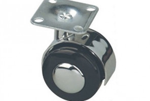 Опора колесная D50 усиленная, на площадке,  хром  TZP-50