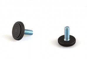 Подпятник регулир., круглый М6х20 Черный + Гайка М6