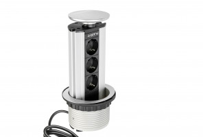 Удлинитель для офиса, серый AE-BPW3GS-80 (БОЛЬШОЙ D=80)