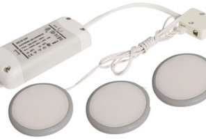 Светильник Мебельн. к-т (3х19-12-3LED 5000K+DC15-12V+шнур 1,8м) в кор.