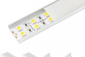 Профиль алюм.для светодиодн.лент Широкий 24*6мм, L-2м с матовым экраном, загл. и крепежом LR42-M