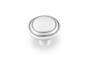 Ручка - грибок FB 060 000 Серебро прованс/9003 белый матовый (ТЗ) (50 шт.)