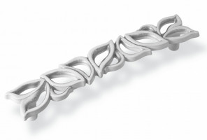 Ручка - скоба FS 189 128 серебро прованс/9003 белый матовый (ТЗ) (30 шт.)