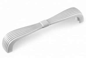 Ручка - скоба FS 190 128 серебро прованс/9003 белый матовый (ТЗ) (30 шт.)