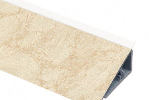 REHAU Перфетто-лайн - Плинтус №104    Мрамор латина  4200мм.  16070381001