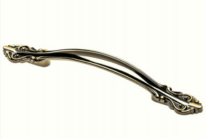 Ручка WERONA L-096, черный хром + золото   UZ-WERON-96-12