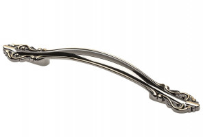 Ручка WERONA L-128, черный хром + золото   UZ-WERON-128-12