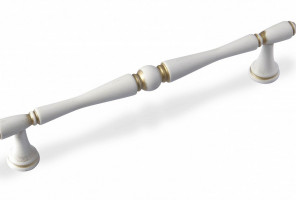 Ручка - скоба FS 195 128 золото прованс/1013 жемчужно-белый матовый (ТЗ) (30 шт.)