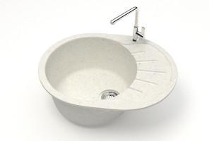 Мойка Модель 10, Овал малый 575х440х215мм, Хлопок Q7  Мрамор