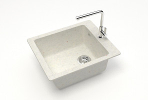 Мойка Модель 8, Квадратная 425х500х195мм, Хлопок Q7  Мрамор