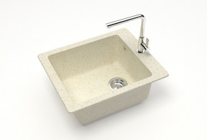 Мойка Модель 8, Квадратная 425х500х195мм, Бежевый Q2  Мрамор