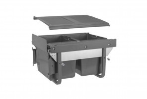 Сегрегатор для модуля 450мм (2х15L) АНТРАЦИТ, с креплением к фасаду, с довод. PB-45-MF2X15-60A