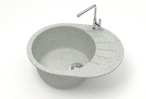 Мойка Модель 10, Овал малый 575х440х215мм, Светло-Серый Q10  Мрамор