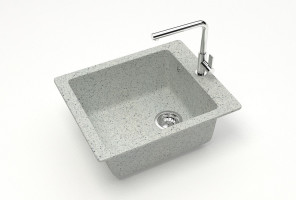 Мойка Модель 8, Квадратная 425х500х195мм, Светло-Серый Q10  Мрамор