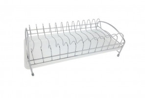 Посудосушитель настольный с поддоном хром/белый (405х295х145) LF-140