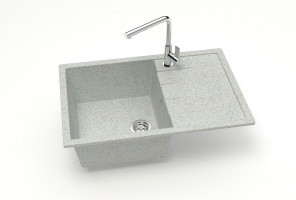 Мойка Модель 161, Прямоугольная 750х505х218мм, Светло-Серый Q10  Мрамор