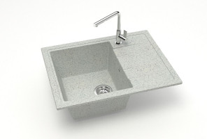 Мойка Модель 150, Прямоугольная Малая 575х470х218мм, Светло-Серый Q10  Мрамор