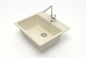 Мойка Модель 9, Квадратная 570х505х200мм, Бежевый Q2  Мрамор