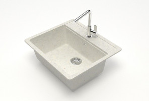 Мойка Модель 9, Квадратная 570х505х200мм, Хлопок Q7  Мрамор
