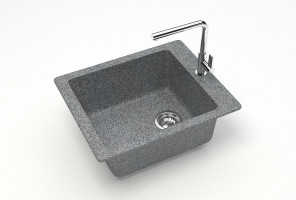 Мойка Модель 8, Квадратная 425х500х195мм, Темно-Серый Q8  Мрамор