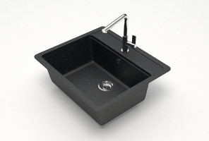 Мойка Модель 9, Квадратная 570х505х200мм, Черный Q4  Мрамор