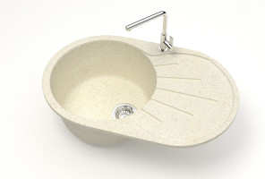 Мойка Модель 110, Овал 730х450х210мм, Бежевый Q2 Мрамор