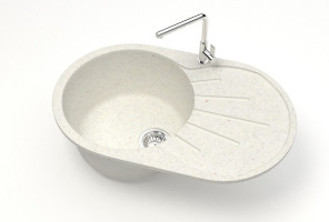 Мойка Модель 110, Овал 730х450х210мм, Хлопок Q7  Мрамор