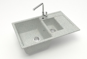 Мойка Модель 210,  755х500х218мм, Светло-Серый Q10  Мрамор