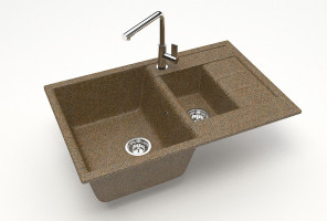 Мойка Модель 210,  755х500х218мм, Терракот Q9  Мрамор