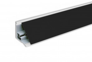 Плинтус алюминиевый Треугольный прямой гладкий ПЛАТО-Ч, Черный, 3м.