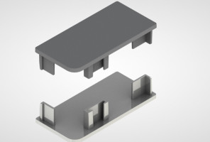 Заглушки закрытые для профиля GOLA L серый REHAU