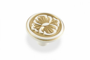 Ручка - грибок FB 025000 Золото прованс/1013 жемчужно-белый матовый