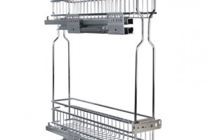 Cargo mini 200мм 2-х яр. бок. крепл. Правый с доводч. 145х450х500мм, хром   AX-200UR.SF.CP