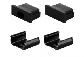 Заглушка для профиля LR39-BL (с крепежом) Черный