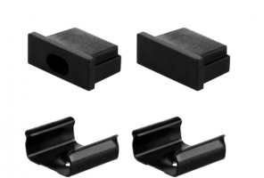 Заглушка для профиля LR37-BL (с крепежом) Черный