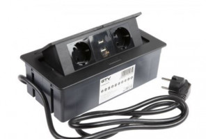 Удлинитель для офиса прямоугольный SOFT AE-PBSUC2GS-20N (2 розетки, 2xUSB, заземл-усик) ЧЕРНЫЙ