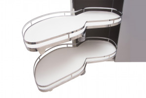 Волшебный угол LOTUS с доводчиком KRM10/900-1000/L левый  ХРОМ БОЯРД