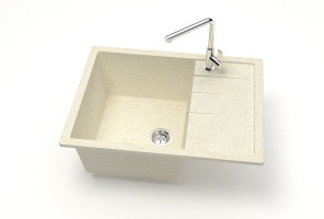 Мойка Модель 151, Прямоугольная  645х505х218мм, Бежевый Q2 Мрамор