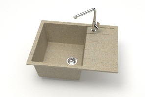 Мойка Модель 151, Прямоугольная  645х505х218мм, Песочный Q5  Мрамор