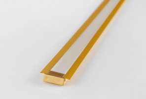Профиль алюм.для светодиодн.лент 22*6мм, L-2м ЗОЛОТО с матовым экраном, загл. и крепежом LR37-MGL