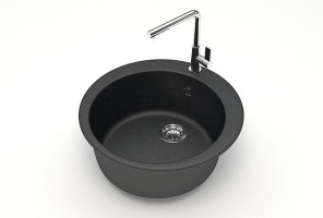 Мойка Модель 510, Круглая D507мм, Черный Q4  Мрамор