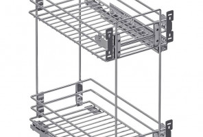 Cargo mini 400мм Актро + направл. Хеттих, бок.крепл., с крепл. к фасаду  ХРОМ